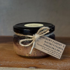 Kremowy pasztet z kaczki z czarną porzeczką 200 g.
